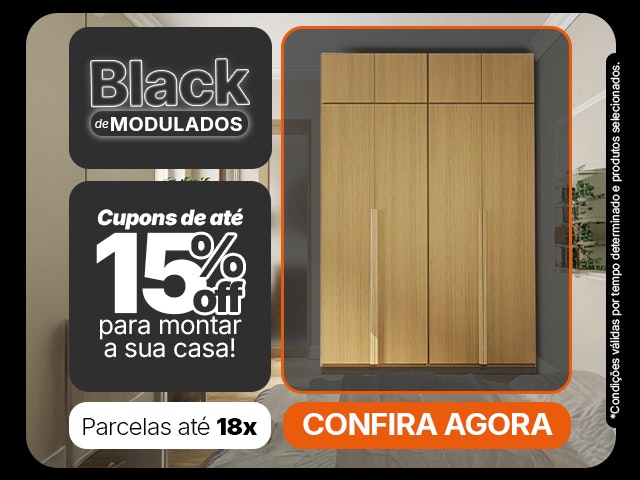 Black de modulados com cupom de até 15% off Mobile