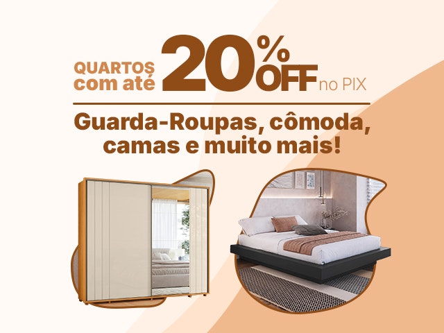 Quartos com até 20% OFF no PIX Mobile