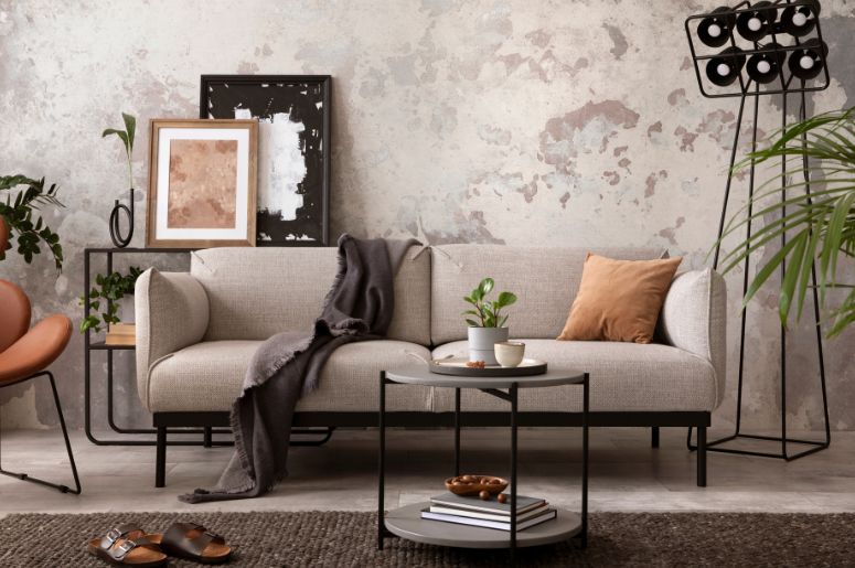 Sala com decoração industrial