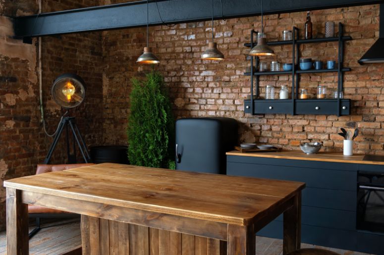 Cozinha com decoração industrial