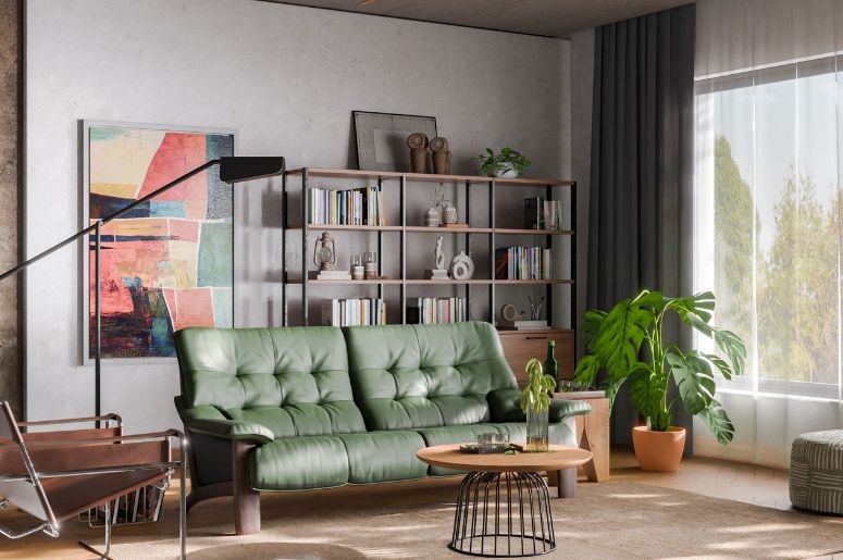 Sala com decoração industrial