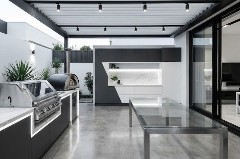 Churrasqueira com decora&ccedil;&atilde;o moderna