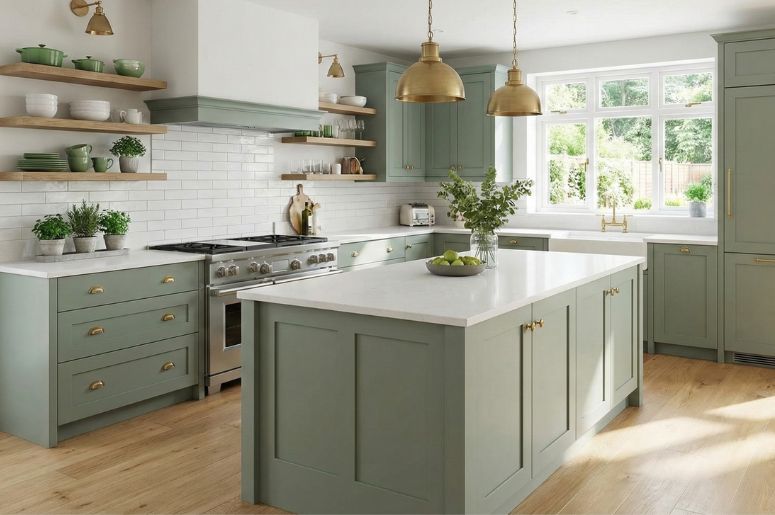 Cozinha verde planejada