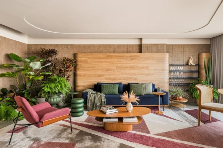 Sala com decora&ccedil;&atilde;o rosa 