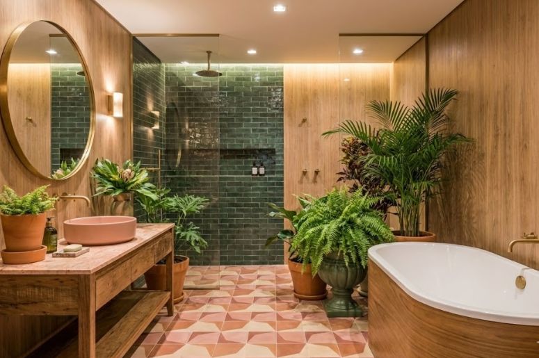 Banheiro com decora&ccedil;&atilde;o rosa 