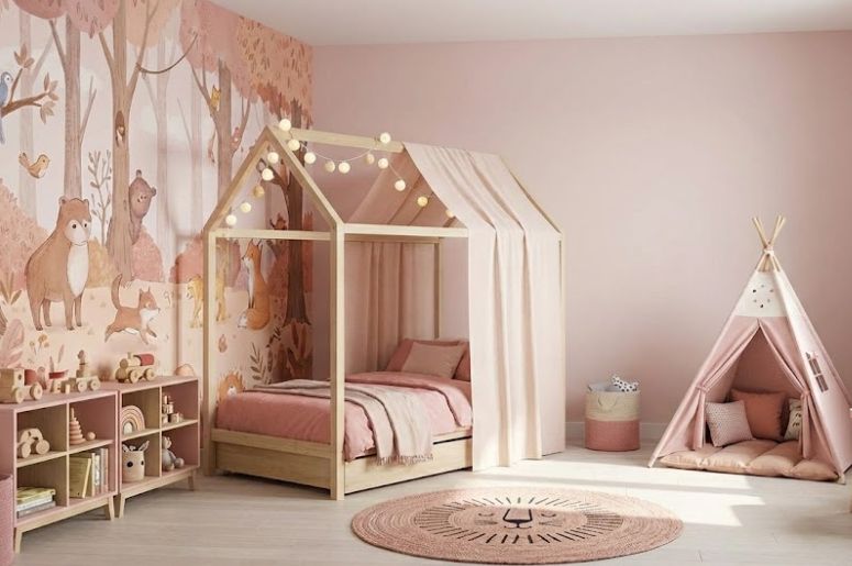 Qaurto infantil rosa 