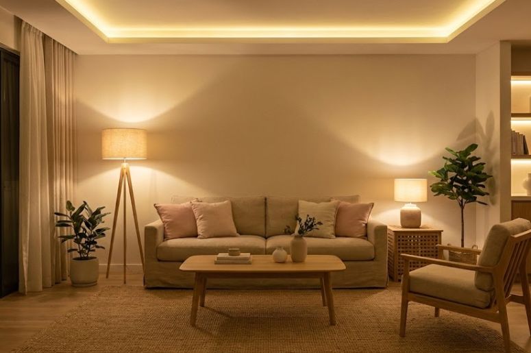 Sala com Ilumina&ccedil;&atilde;o suave