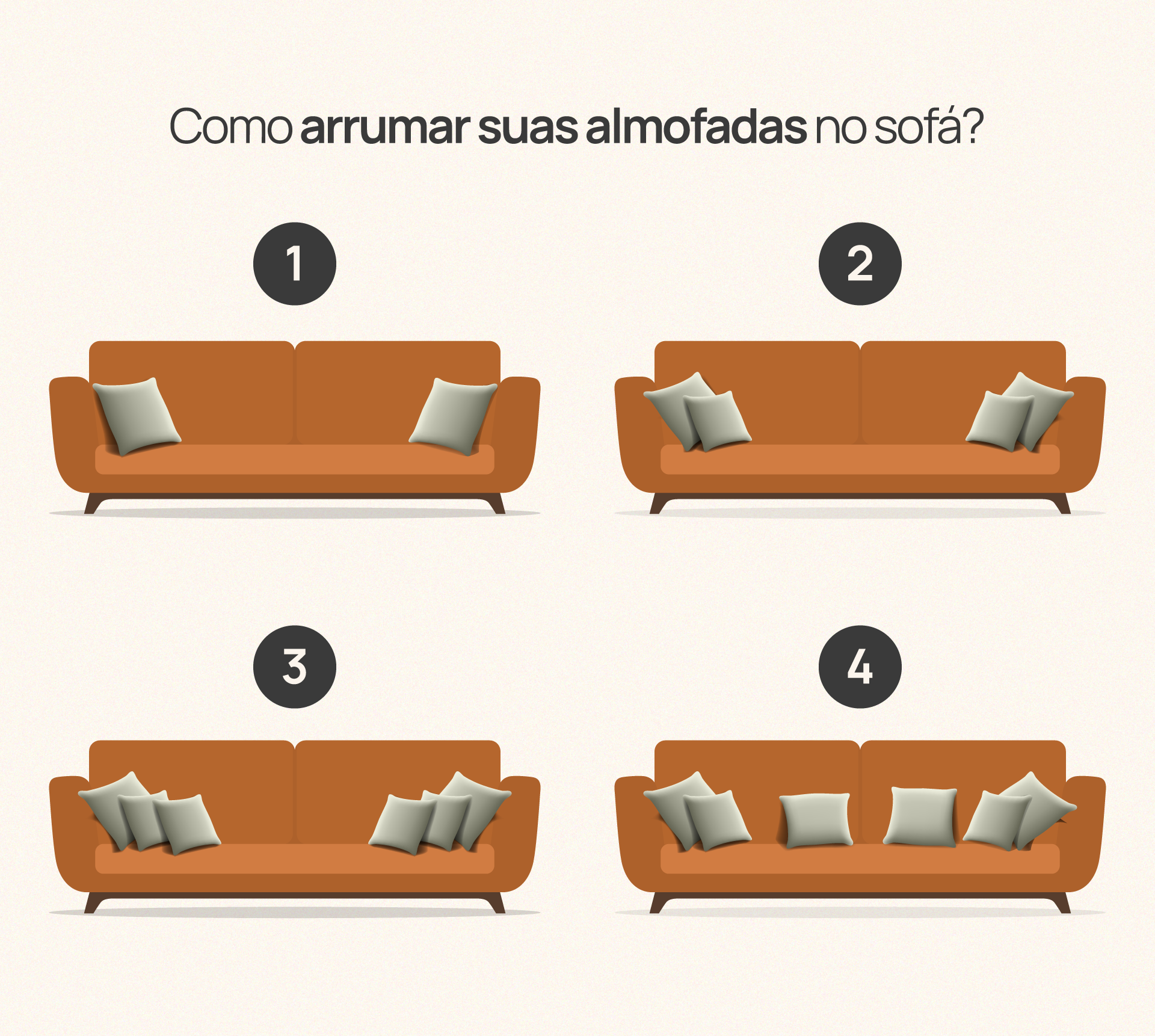Exemplo de como arrumar as almofadas 