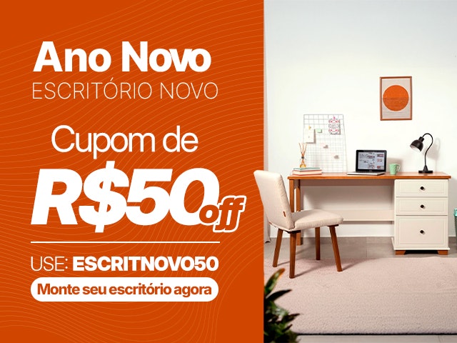 Escritório novo Ano novo com cupom R$ 50 OFF Mob