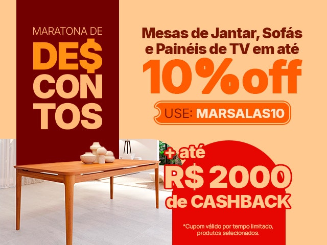 Maratona de Descontos com cupom e cashback! Mob