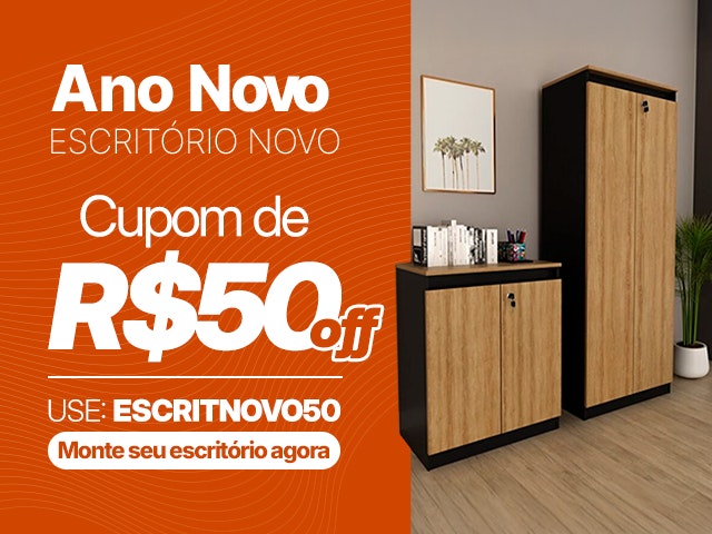 Ano novo escritório novo com cupom de R$50 OFF Mob