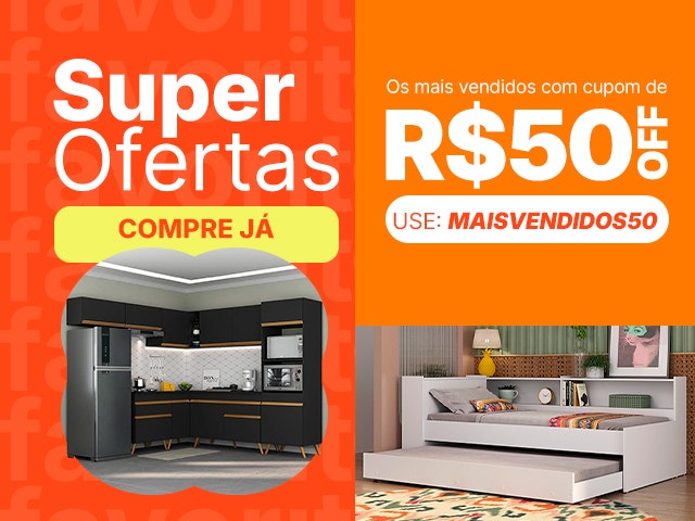 Lojas favoritas com cupom de R$50 OFF Mob