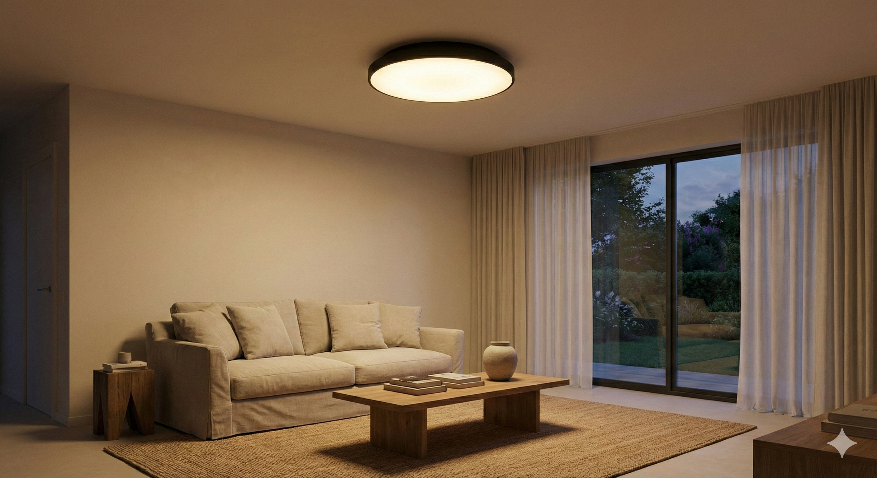 Sala com iluminação de sobrepor