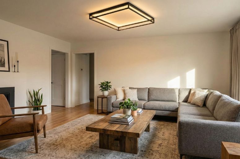 Sala com iluminação com paflon