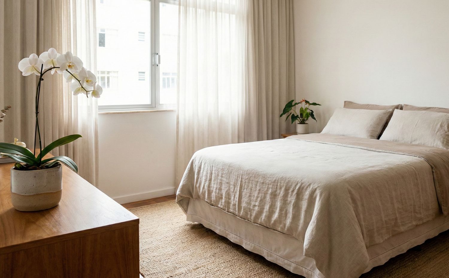 Quarto com decora&ccedil;&atilde;o de Orqu&iacute;dea