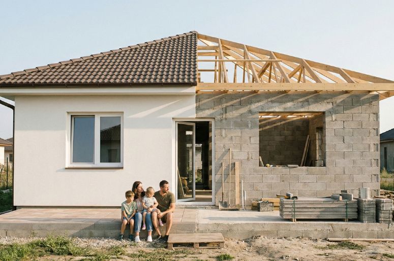 comparativo de casa constru&iacute;da e em constru&ccedil;&atilde;o 