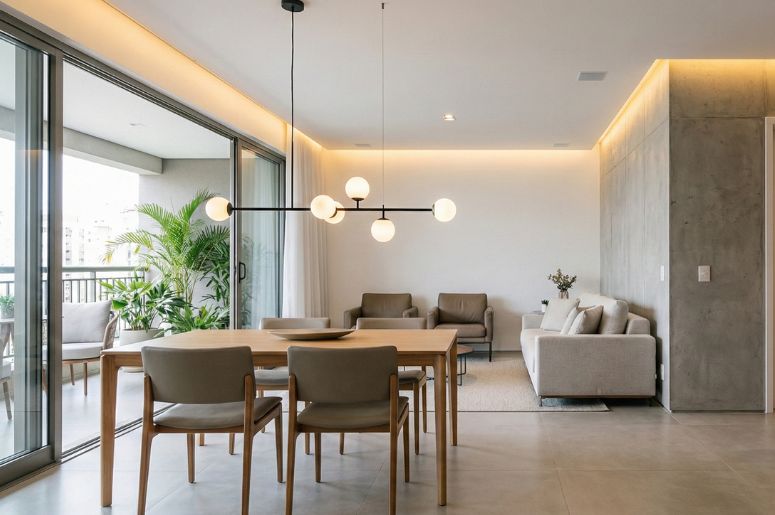 Casa moderna com lustre