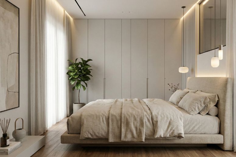 Quarto com decoração moderna