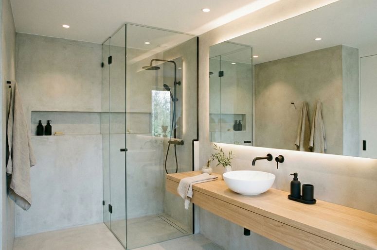 Banheiro com decoração moderna