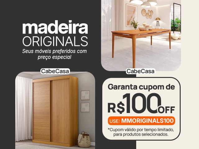 MadeiraOriginals - Cupom de R$100 Mob