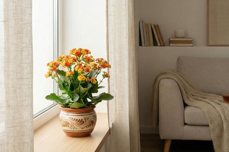 Flor-da-fortuna em uma janela