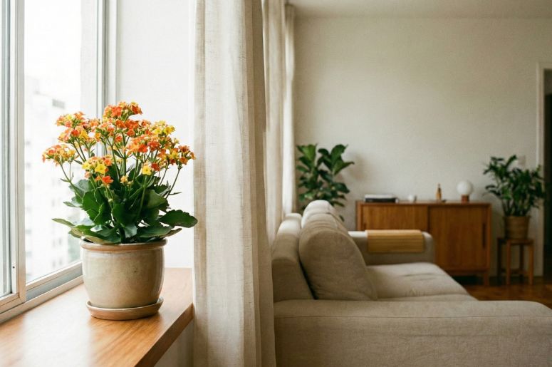 Flor-da-fortuna na janela