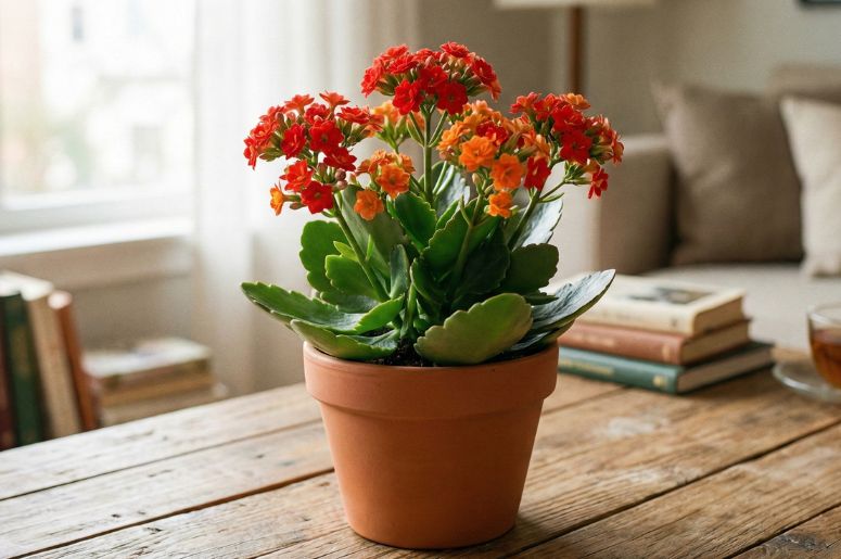 Vaso com flor-da-fortuna