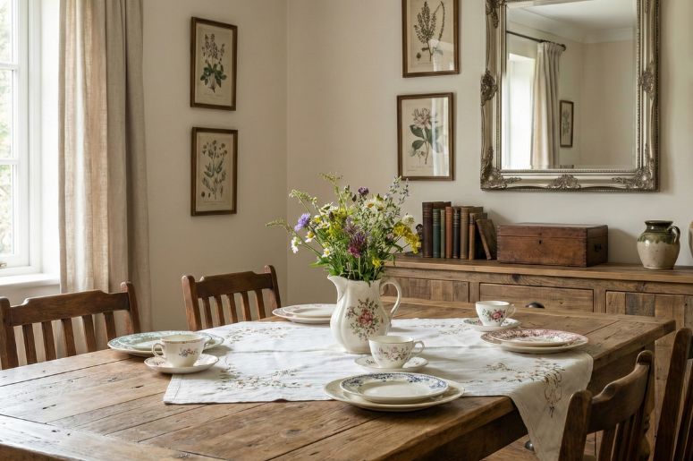 cozinha decorada com itens vintage