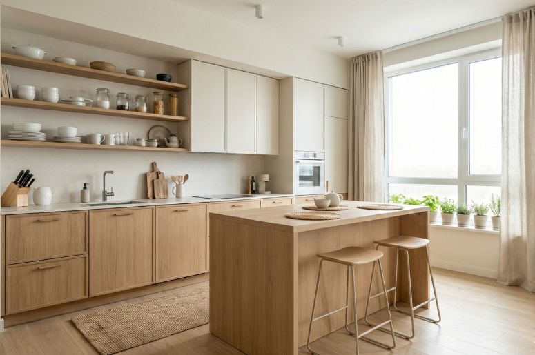 Cozinha moderna com decora&ccedil;&atilde;o cottagecore