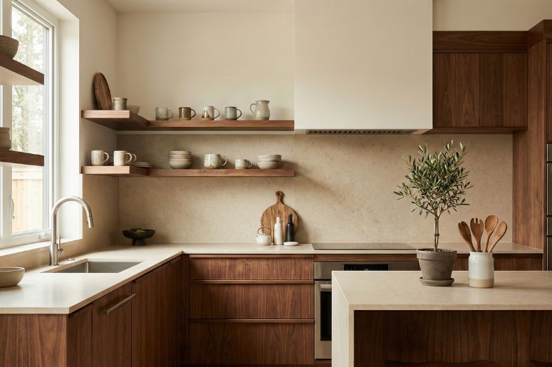 Cozinha em tons de marrom