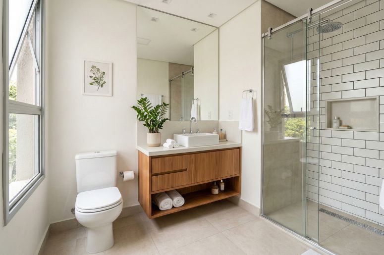 Box com porta de correr