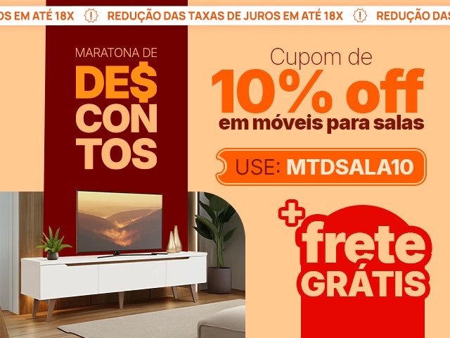 Maratona de Descontos: Salas Cupom de 10% + Frete Grátis_V2 Mob