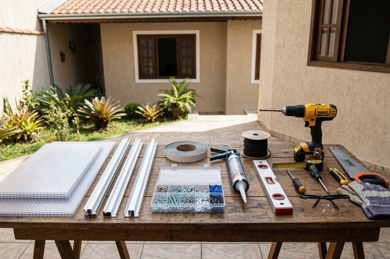 Materiais e ferramentas necessárias para instalar um toldo