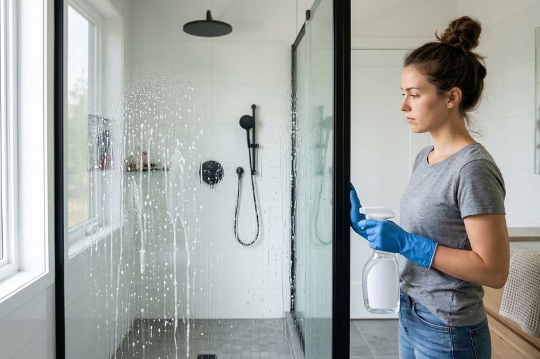 Pessoa deixando a mistura agir no box