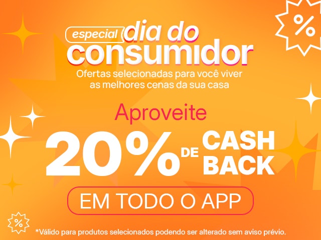 Dia do Consumidor: Cashback de 20% em todo o APP Mob