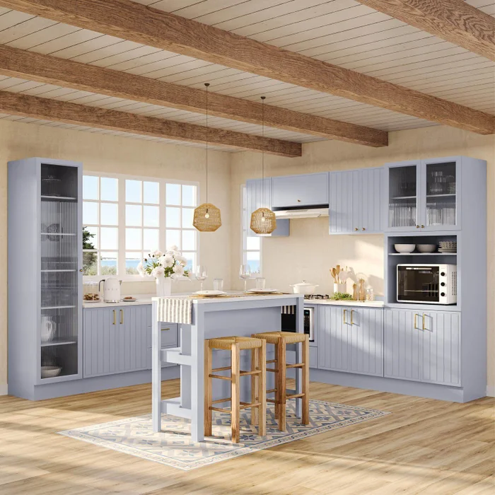 cozinha azul estilo proven&ccedil;al