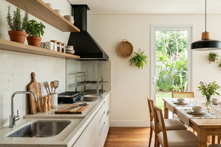 &aacute;rea gourmet com mesa e churrasqueira