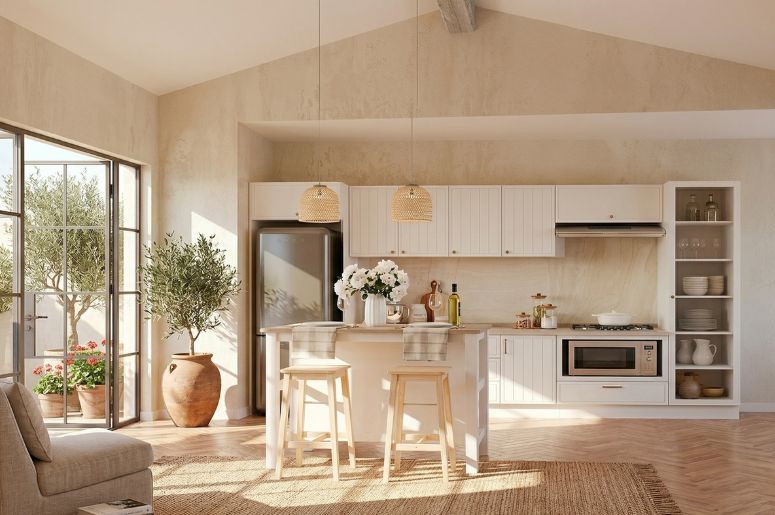 Casa com m&oacute;vel proven&ccedil;al na cozinha