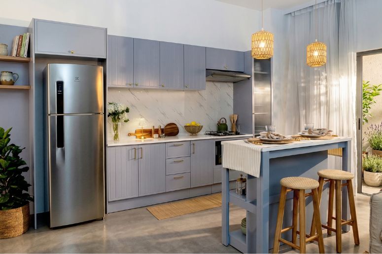 Casa com cozinha proven&ccedil;al marselha azul