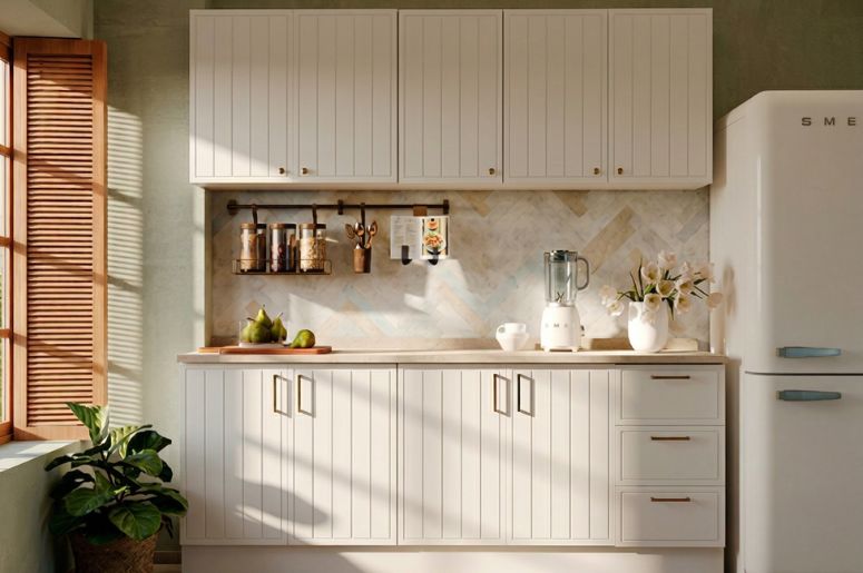 Casa com cozinha proven&ccedil;al marselha branca