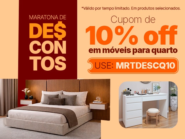 Maratona de Descontos: Quartos Cupom de 10% - MRTDESCQ10 Mob