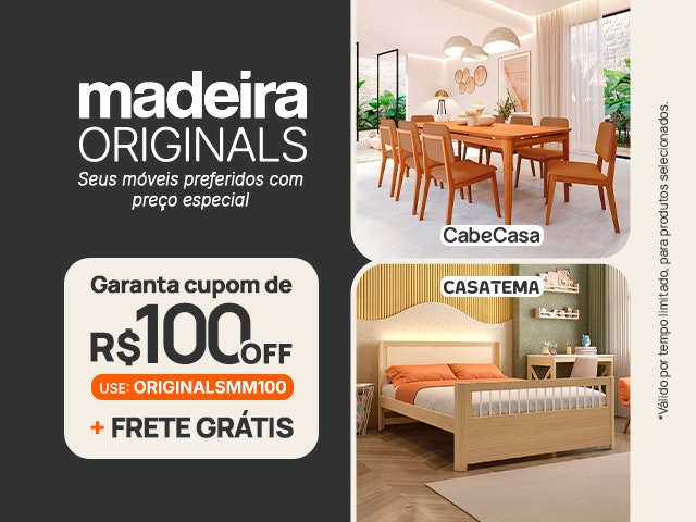 Madeira Originals: Cupom de R$ 100 + Frete Grátis - ORIGINALSMM100 Mob