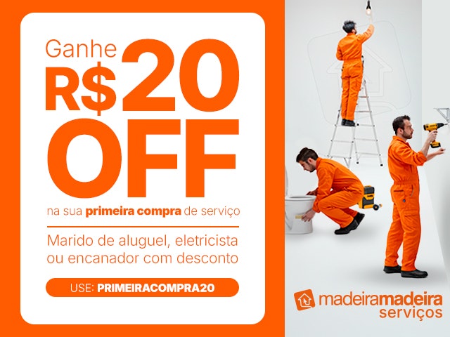 MadeiraMadeira Serviços - Ganhe R$20 OFF na primeira compra de serviços - PRIMEIRACOMPRA20 mOB
