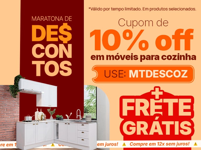 Maratona de Descontos Cozinha: Cupom de 10% + Frete Grátis - MTDESCOZ V2 Mob