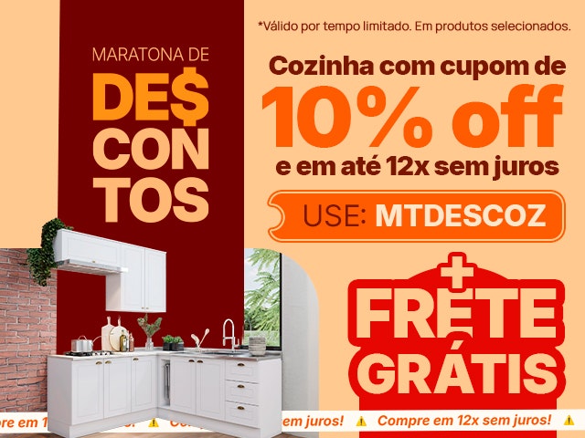 Maratona de Descontos Cozinha: Cupom de 10% + Frete Grátis - MTDESCOZ V3 Mob