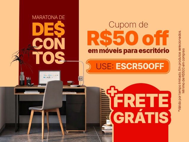 Maratona de Descontos: Escritório: Cupom de R$ 50 + Frete Grátis - ESCR50OFF V2 Mob