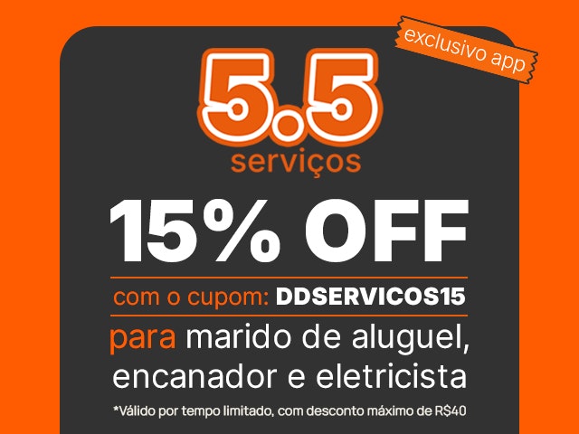 MadeiraMadeira Serviços 5.5 - 15% OFF em marido de aluguel, encanador ou eletricista Mob
