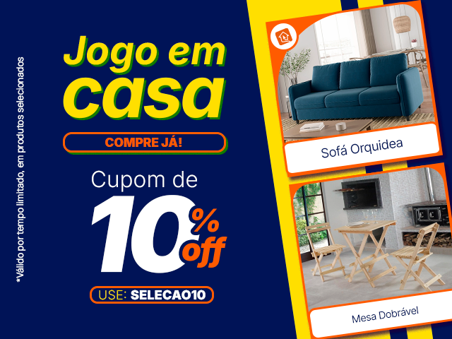 Jogo em Casa: Seleção para sua casa: Cupom 10% + Frete Grátis - SELECAO10 Mob