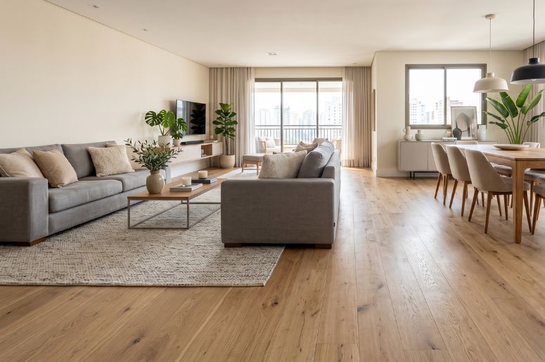 Apartamento com piso amadeirado