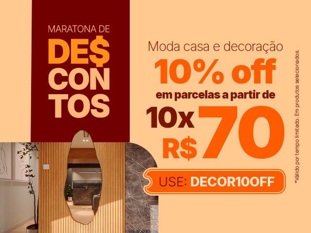 Maratona de Descontos: Decor Cupom de 10% + parcelas a partir de R$ 70 - DECOR10OFF V2 Mob